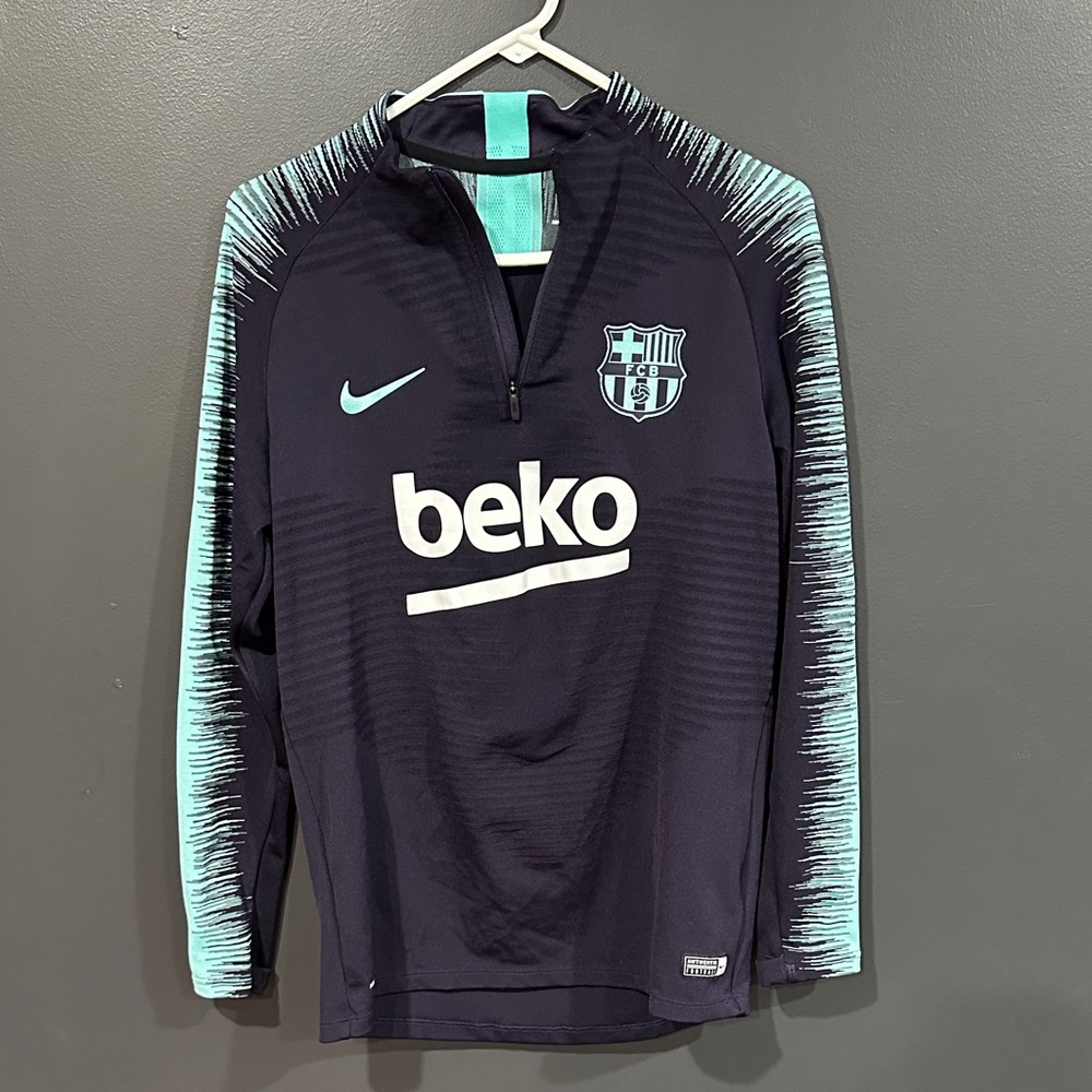 Nike FC Barcelona Long-Sleeve Training Top - Navy & Teal